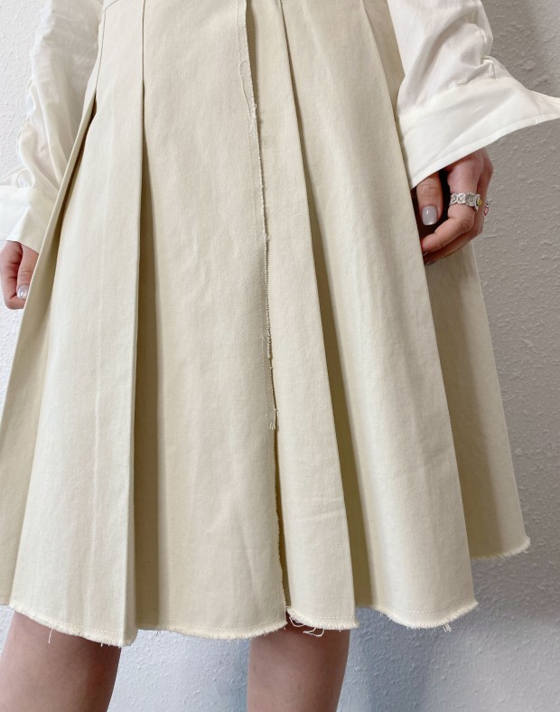 Beige Pleated Skirt #250220